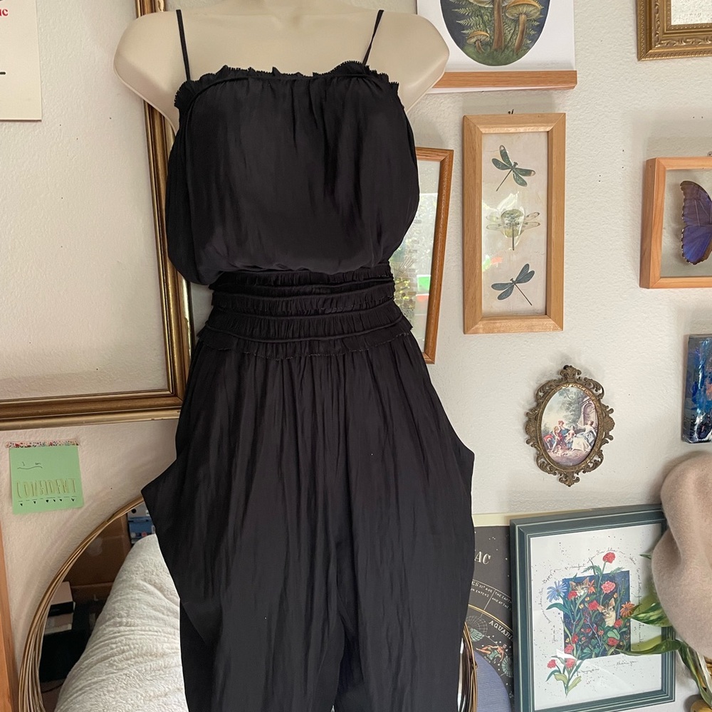 Ramy Brook Women's Black Starr Smocked Waist Jumpsuit